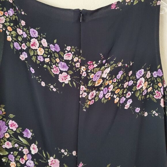 JONES NEW YORK Women's Maxi Dress Floral Print 100% Silk Size 12 Y2K Winsigoth - Picture 6 of 7